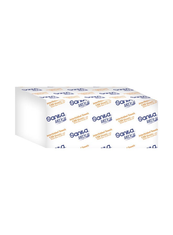 Sanita 150 Sheets Interfold Towel Tissue (Pack of 2) - Image 2