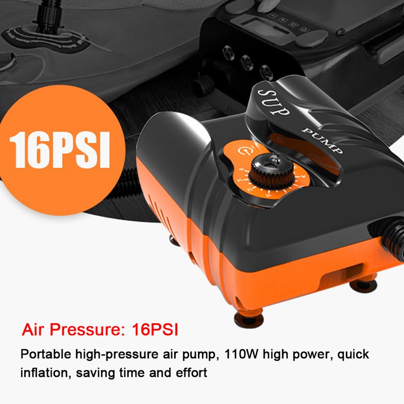 Electric Air Pump 16PSI High Pressure Air Compressor Mini Portable Tire Inflator 110W for Stand Up Paddle Board Inflatable Pool Boat - Image 4