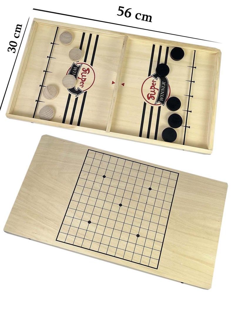 YOMA 2 in one Large Size Fast Sling Puck Board Game Slingshot Board Games for Adult and Kids Super Winner Sling Puck Foosball Board Game Slingshot Table Hockey Party Game Bouncing Chess Hockey Game  - Image 2