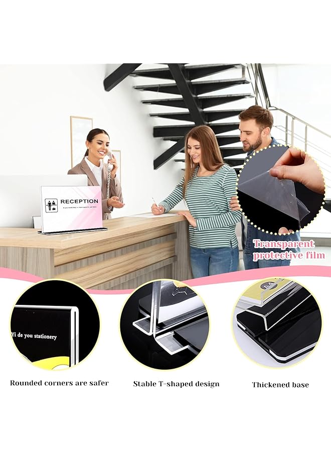 Bolivia's Acrylic Sign Holder A4 6 Pack T Shaped Desktop Display Holder 29.7X21Cm Poster Menu Holder Double Sided Clear Sign Holder Desktop Display Holders For Wedding Restaurant Signs Office - Image 4