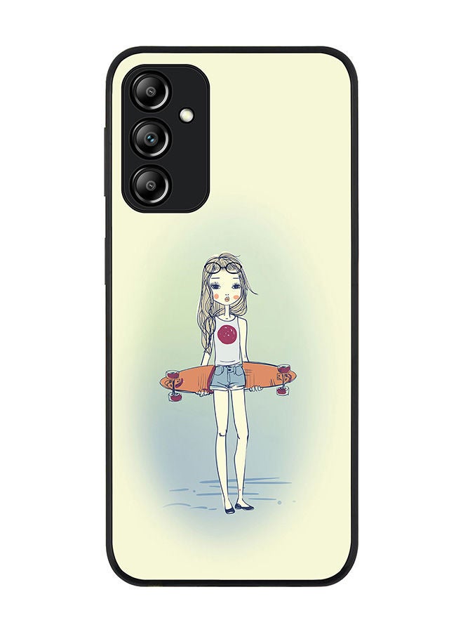 Stylizedd Rugged Black edge case for Samsung Galaxy A24 4G Slim fit Soft Case Flexible Rubber Edges Anti Drop TPU Gel Thin Cover - Skater Girl - Image 1