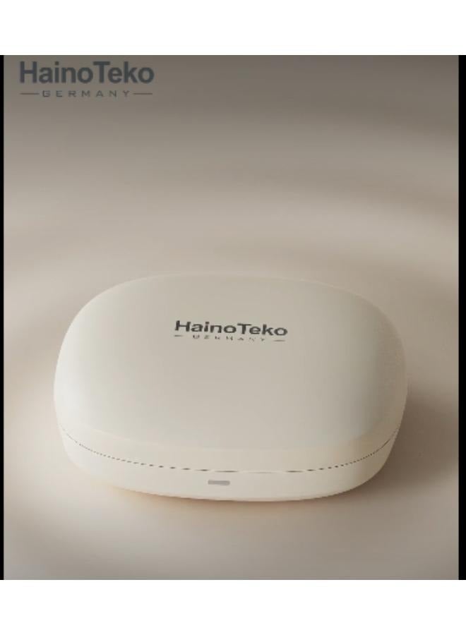 Haino Teko OpenFit Bluetooth Earphones with High-Quality Sound, Super Clear Mic, and Touch Controls – Stylish & Comfortable White Wireless Earbuds for Music, Calls, and Sports - Image 3