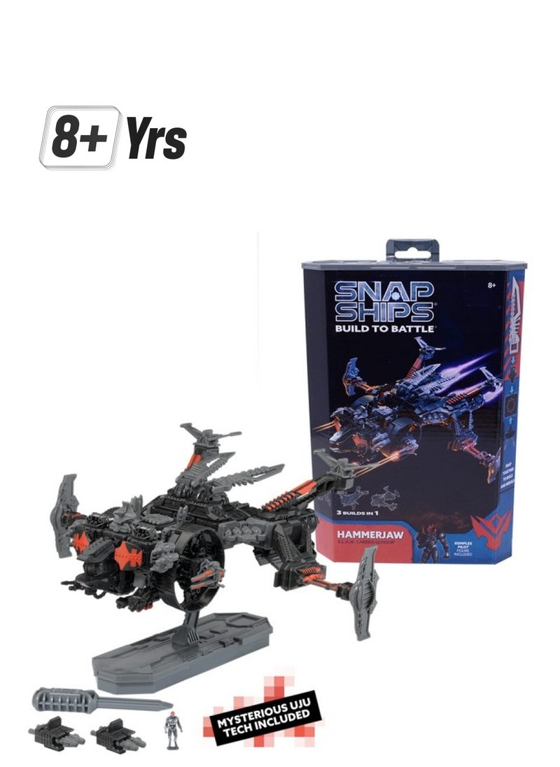 SNAP SHIPS Komplex Hammerjaw K.L.A.W. Gunship Building Toy Sets 3 Builds Ages 8+  - Image 1