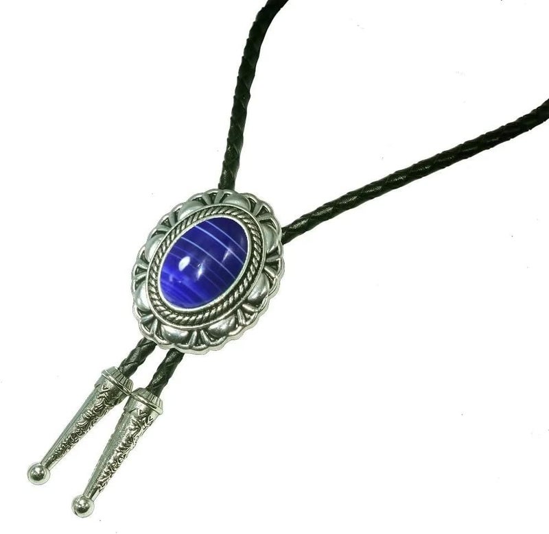 Moranse Bolo Tie with Natural Tiger Eye Stone Celtic Style Genuine and Cowhide Rope - Image 5