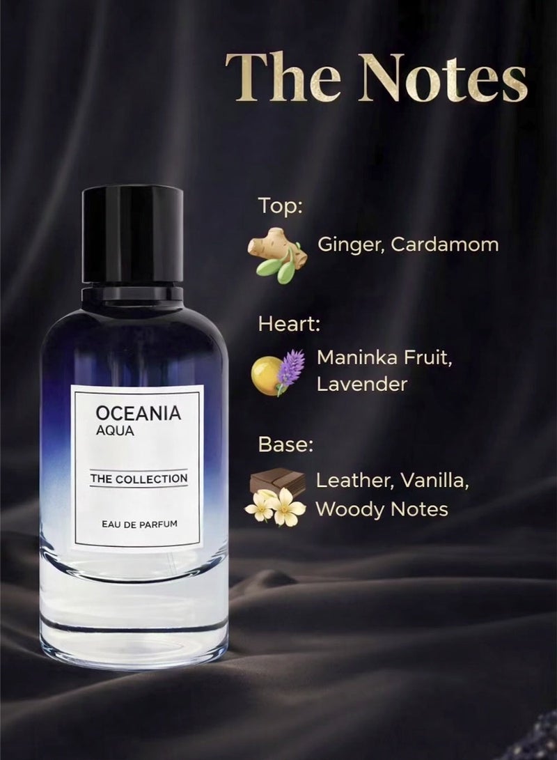 Orchid Oceania Aqua Pour Homme EDP 100ml – Fresh Spicy Woody Men’s Perfume with Ginger, Cardamom, Lavender, Leather & Vanilla - Image 2