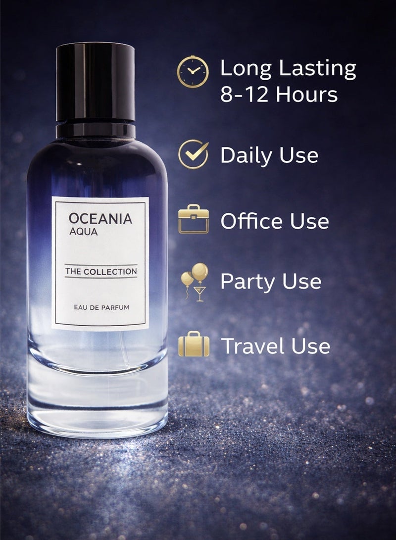 Orchid Oceania Aqua Pour Homme EDP 100ml – Fresh Spicy Woody Men’s Perfume with Ginger, Cardamom, Lavender, Leather & Vanilla - Image 3