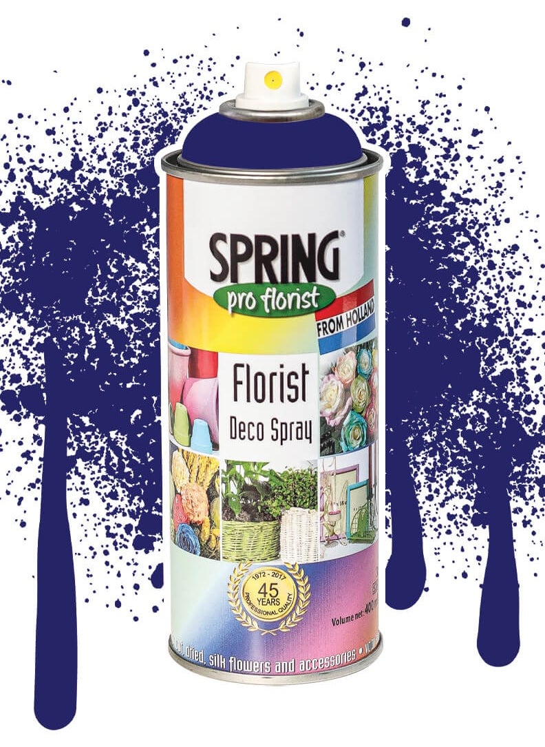 SPRING Spring Color Spray Royal Blue, 400ml, High-Quality Floral Spray for Fresh or Artificial Flowers 