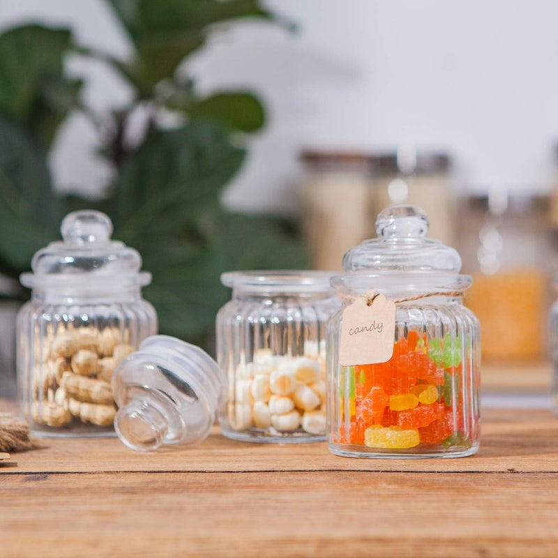 KELVEE Glass jar with Air Tight Lid for Herbs JarJam JarCookie Jarpop Glass jarBiscuit Glass JarMasla Storage Glass Jar350 MLSet of 3 - Image 4