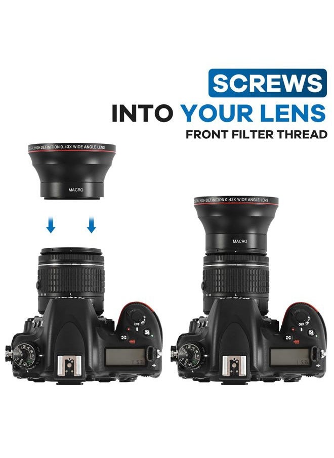 Lightdow Lightdow 58MM 0.43x High-Definition Wide Angle + Macro Lens Attachment for Canon EOS Cameras - Enhance Your Photography Creativity (φ58mm)  - Image 4