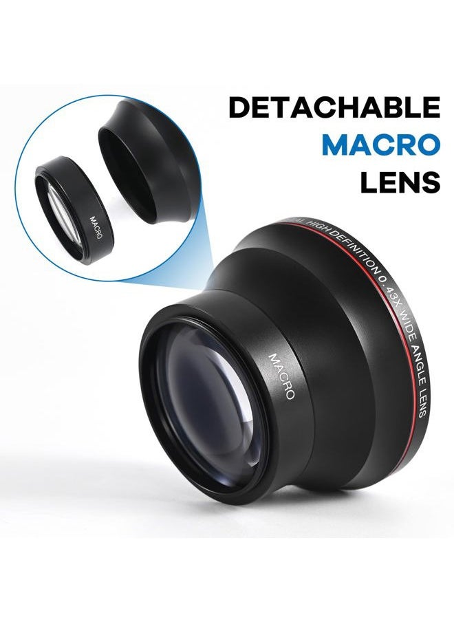 Lightdow Lightdow 58MM 0.43x High-Definition Wide Angle + Macro Lens Attachment for Canon EOS Cameras - Enhance Your Photography Creativity (φ58mm)  - Image 2