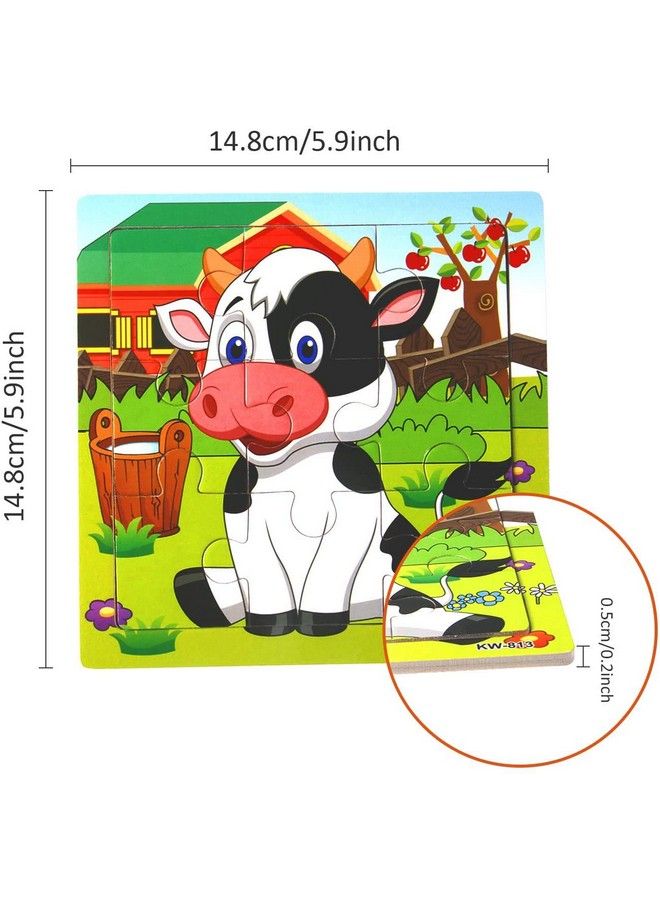 SANNIX 12 Pack Jigsaw Puzzles For Toddlers Wooden Animals Jigsaw Puzzles 9 Pcs With 12 Organize Bags For Kids Ages 2 3 4 5 Preschool Educational Puzzles Learning Travel Toys For Boys And Girls  - Image 4