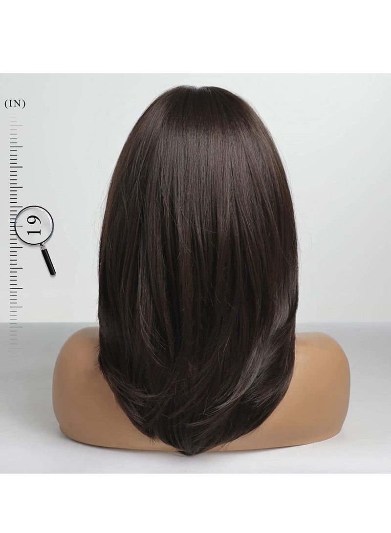 Estelle Long Brown Layered Synthetic Hair Wigs for Women - Image 5