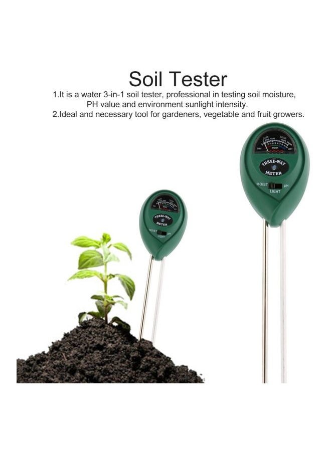 NIBEMINENT - 3-In-1 Soil Tester Green/Black/Silver - Image 1