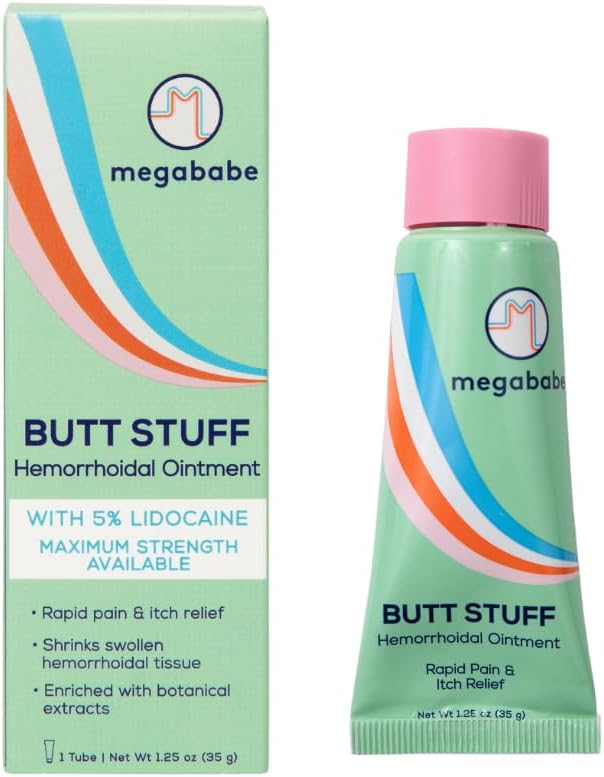Megababe مرهم ميغابيبي للبواسير مع 5 ليدوكائين لتخفيف الألم والحكة بسرعة وتقليص الأنسجة البواسيرية المتورمة 125 أونصة - Image 1