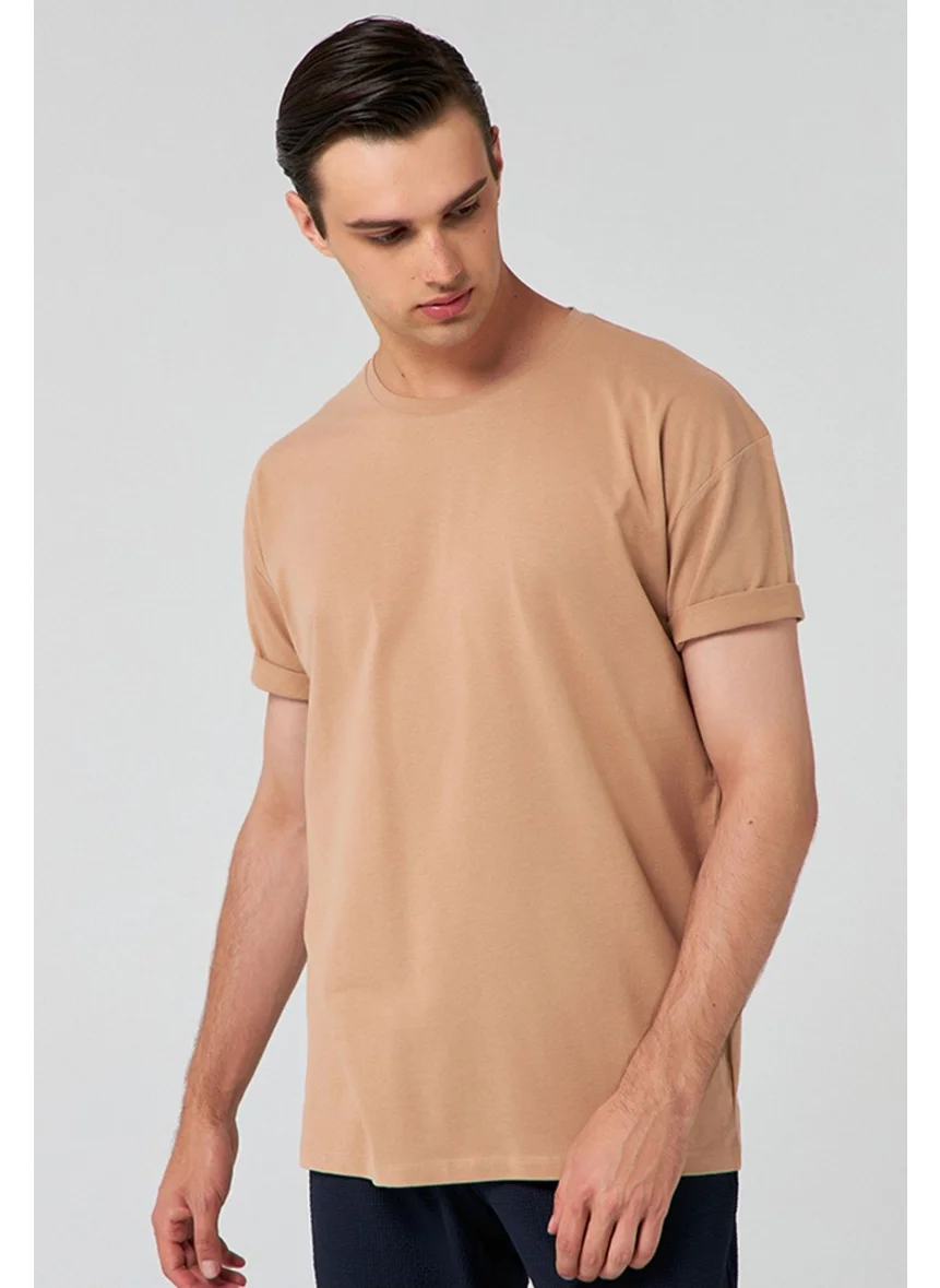D'S DAMAT Comfort Beige 100% Cotton T-Shirt 6HC14ORT02006