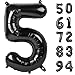 IWERP 5 Number Balloon 40 Inch Black Party Supplies 5th Birthday Balloons Decorations - Image 2