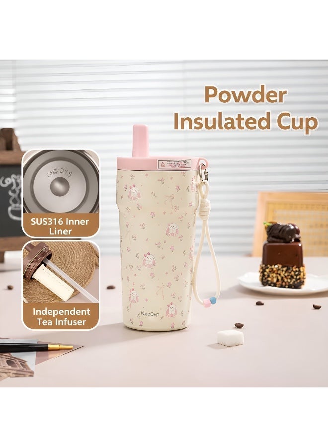 NICE Insulated Travel Mug 500ml – Double Wall Stainless Steel, Leakproof, BPA Free, with Hidden Straw, Keeps Drinks Hot & Cold, Perfect for Travel & Daily Use - Image 2