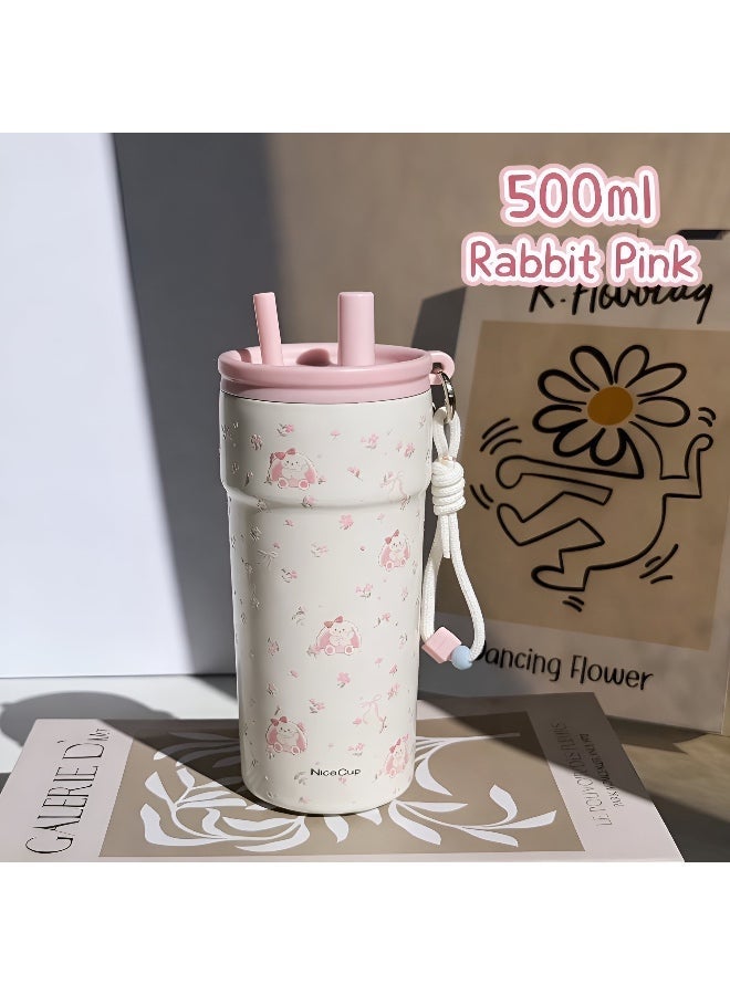 NICE Insulated Travel Mug 500ml – Double Wall Stainless Steel, Leakproof, BPA Free, with Hidden Straw, Keeps Drinks Hot & Cold, Perfect for Travel & Daily Use - Image 3