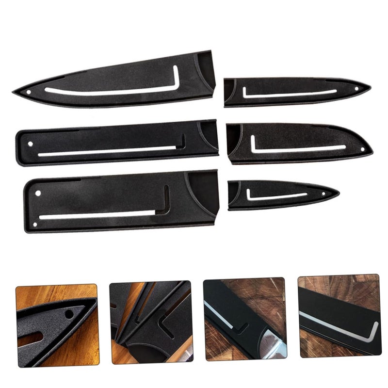 6 Pcs Kitchen Knife Protectors Non Slip Plastic Scabbard For Safe Storage And Finger Protection - Image 3