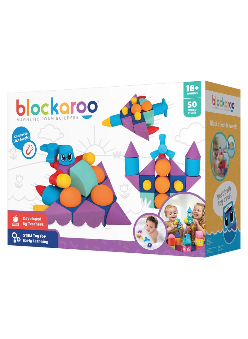 blockaroo BLOCKAROO MAGNETIC FOAM BLOCKS 50-PIECE BUILDER SET  - Image 2