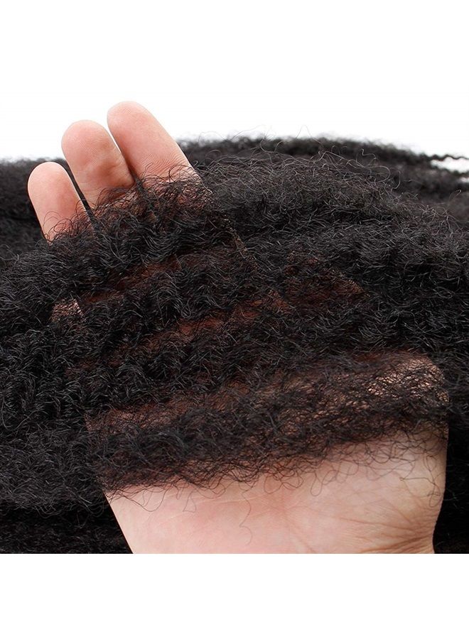 BAISAI 3 Packs Kinky Marley Braiding Hair for Twists 18 Inch Long Afro Kinky Marley Hair Twist for Butterfly Locs Crochet Braids Hair(1B#) - Image 5