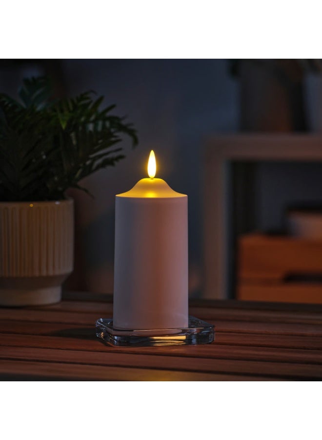 شمعة عمود LED، تعمل بالبطارية، بيضاء، 14 سم - Image 1