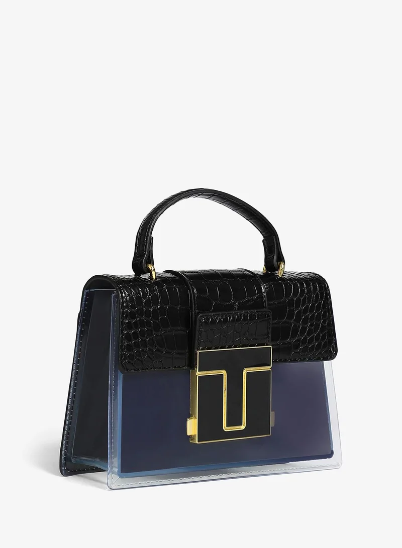 Haute Sauce  Embossed Flap Top Handle Bag for Women | Best Price UAE