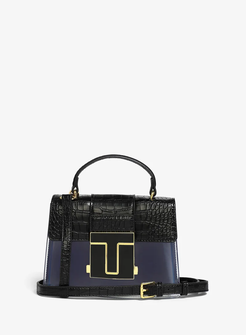 Haute Sauce  Embossed Flap Top Handle Bag for Women | Best Price UAE