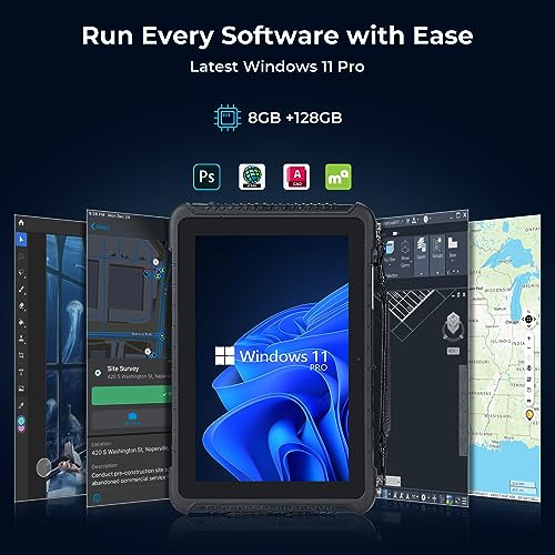 MUNBYN Rugged Tablet IRT08, 10.1 inch Windows Tablet, Windows 11 Pro, 8GB+128GB, Intel N5100,Sunlight Readable, 4G LTE GPS Heavy Duty Industrial Outdoor Work PC, BT5.1 Wi-Fi, 2Y Protection - Image 2