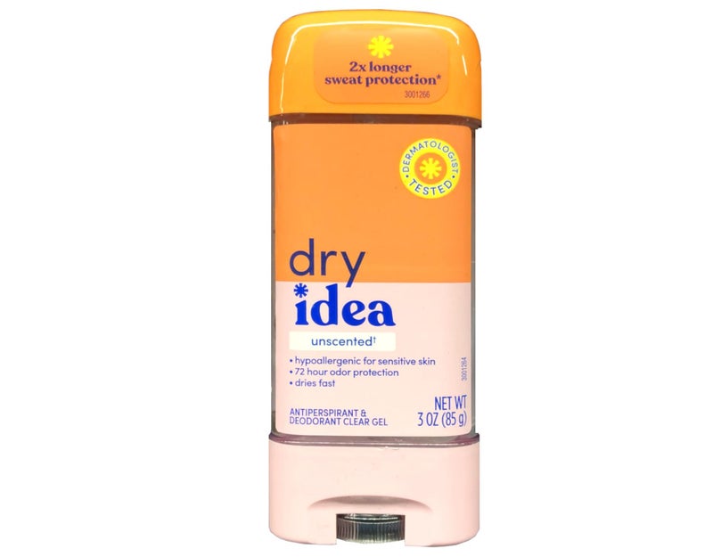 Dry Idea Clear Unscented Antiperspirant Deodorant Gel 3 Ounce Pack of 10
