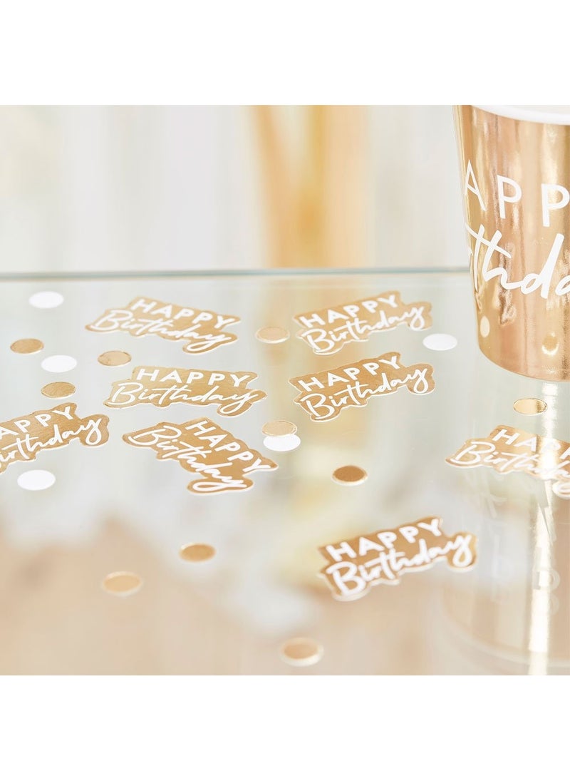 Ginger Ray Happy Birthday Confetti Metallic Gold Paper 13g - Image 2