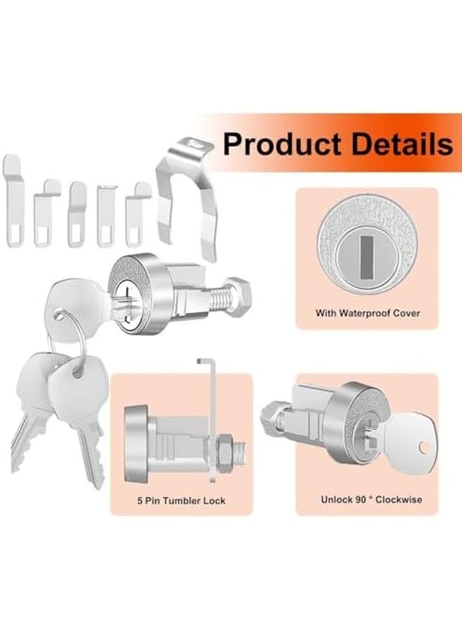 6 Pack Zinc Alloy Mailbox Lock Replacement Kit With Three Keys L 1172C - Image 4