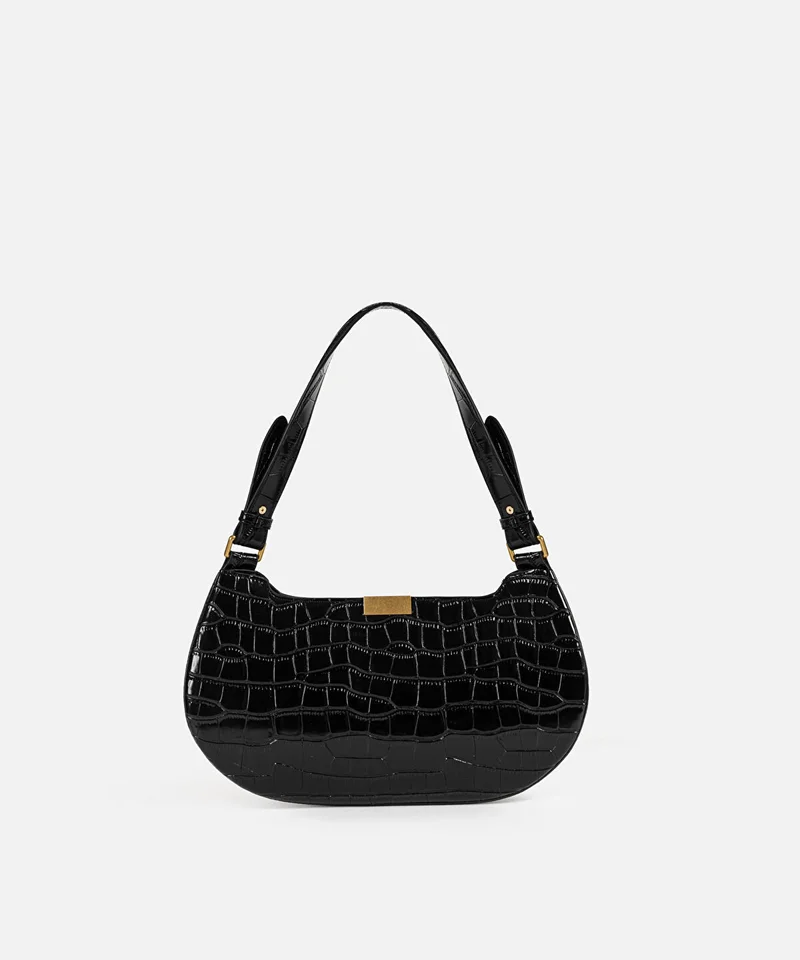 ابيكول Croc-Effect Double-Strap Bag