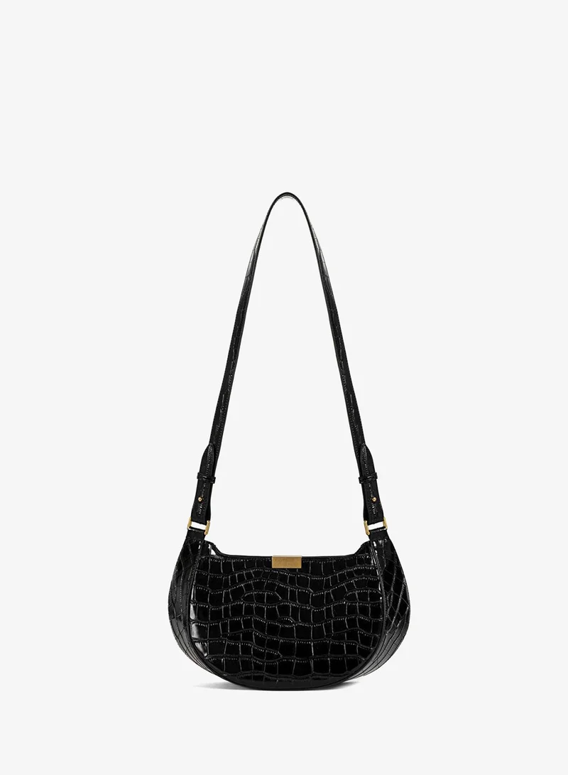 ابيكول Croc-Effect Double-Strap Bag