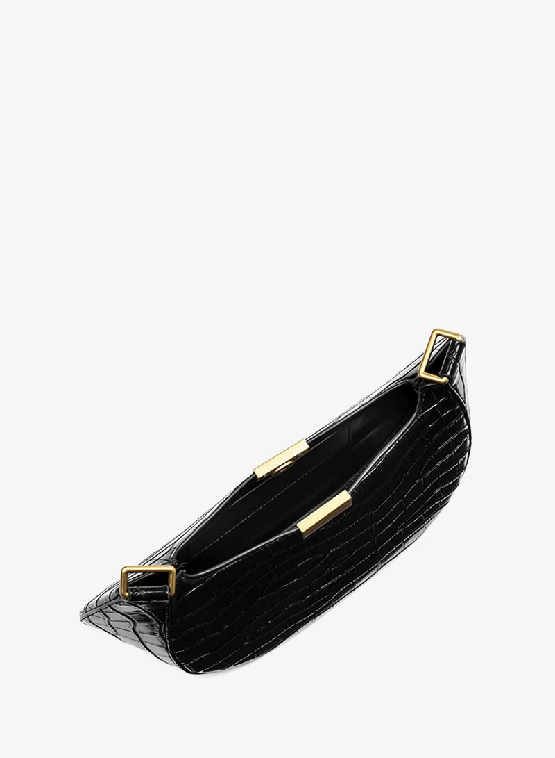 ابيكول Croc-Effect Double-Strap Bag