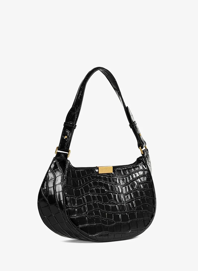 ابيكول Croc-Effect Double-Strap Bag