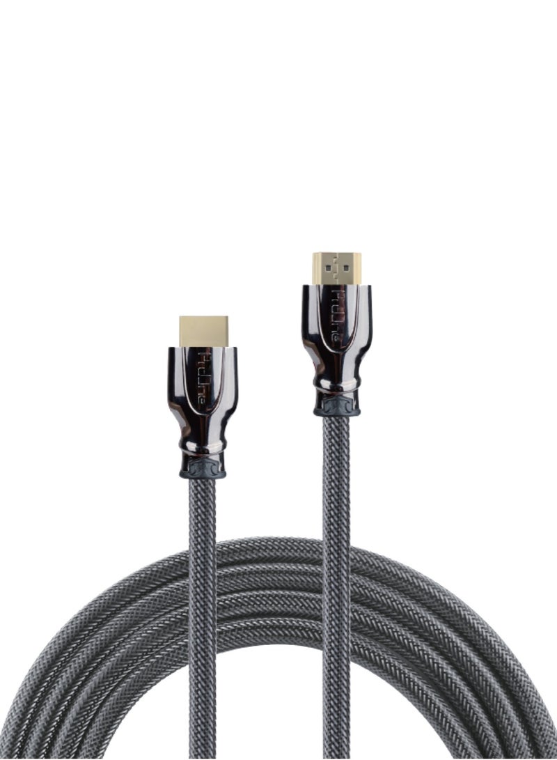 ProOne PCH71 3M HDTV Cable | 4K*2K Ultra HD Resolution | Heavy-Duty Braided Fibre | Metal Connectors | Long-Distance Video & Audio Transmission – Black  - Image 1