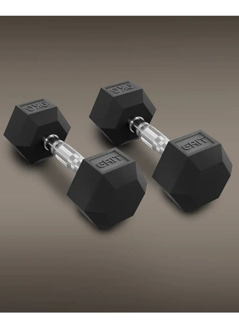GRIT GRIT Hex Dumbbells - 9 kg Pair  - Image 1