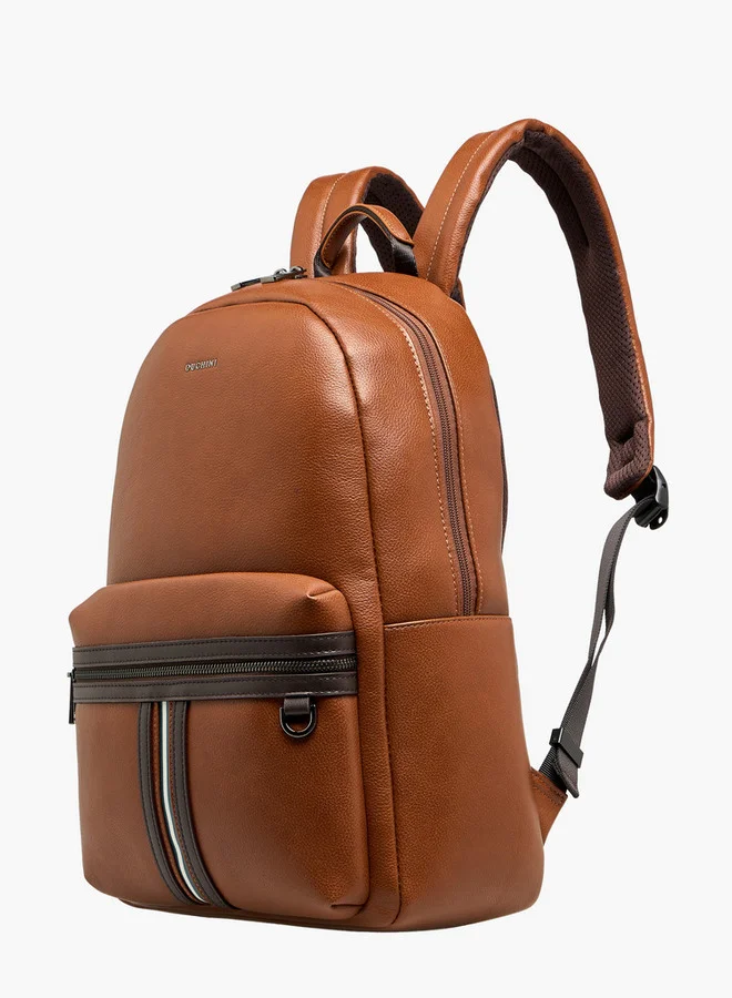 DUCHINI Striped Backpack with Zip Closure - 31x17x43 cm