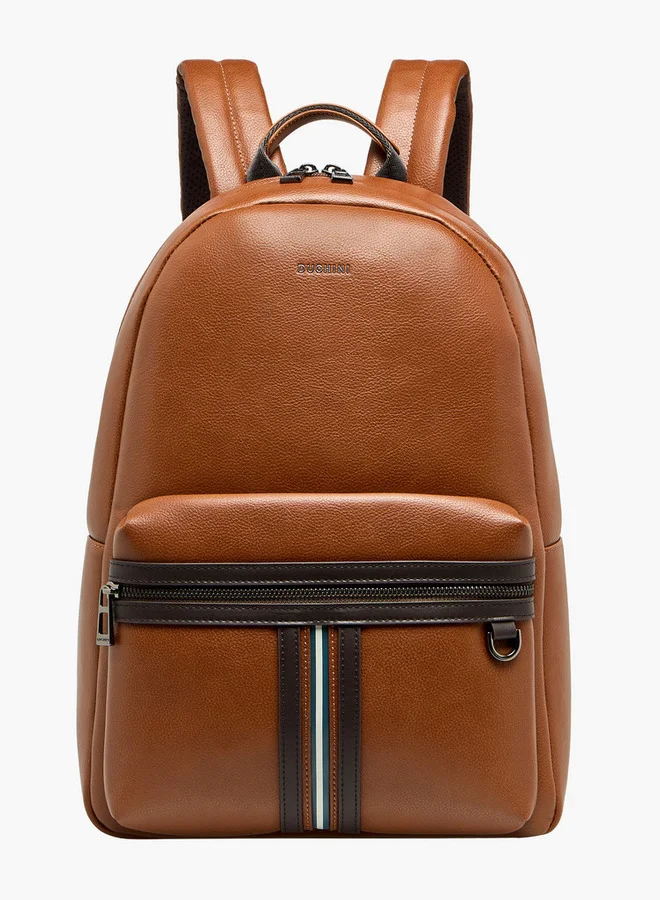 DUCHINI Striped Backpack with Zip Closure - 31x17x43 cm