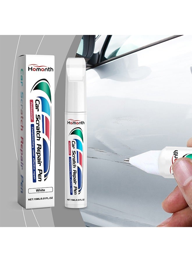 Homonth Touch Up Paint For Cars, Automotive Paint, 2 in 1 Car Touch Up Paint Erase Car Scratches Pen For Vehicles, Quick And Easy To Repair Universal Car Paint (White) - Image 2