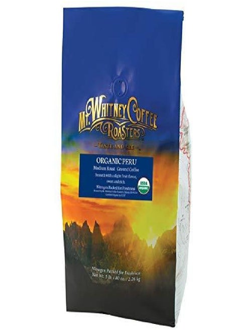 Mt. Whitney Organic Shade Grown Coffee from Peru (Ground, 5 Lb)