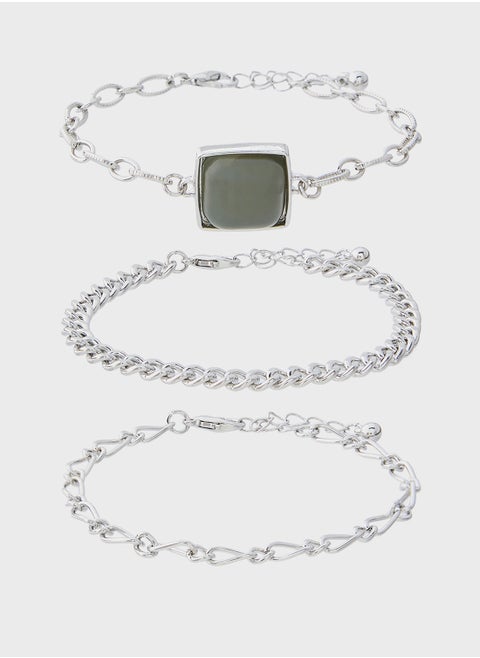 3  Pack Mix  Chain Bracelet