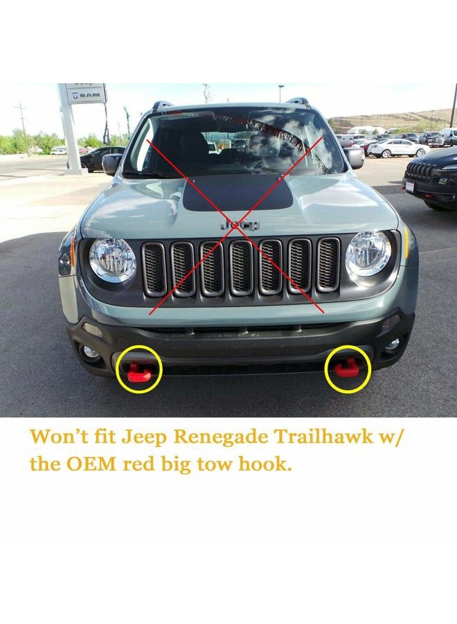 Xotic Tech for Jeep Renegade 2015+ Black Front Bumper Tow Hook License Plate - No Drill Mounting Bracket Adapter Kit - Image 5