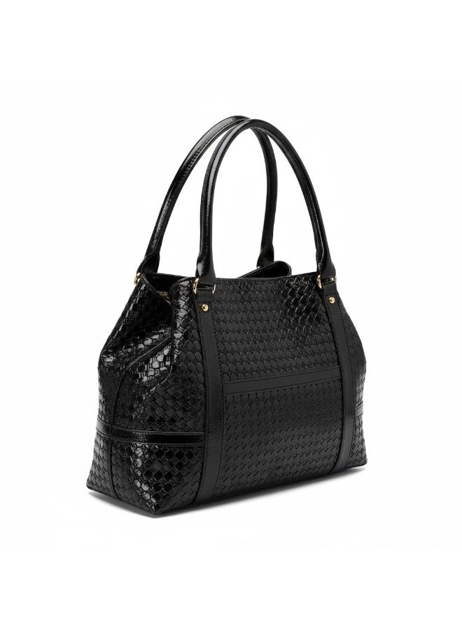 Women's handbag in luxurious leather with an elegant pattern - a practical and chic bag for everyday use and work - Image 3