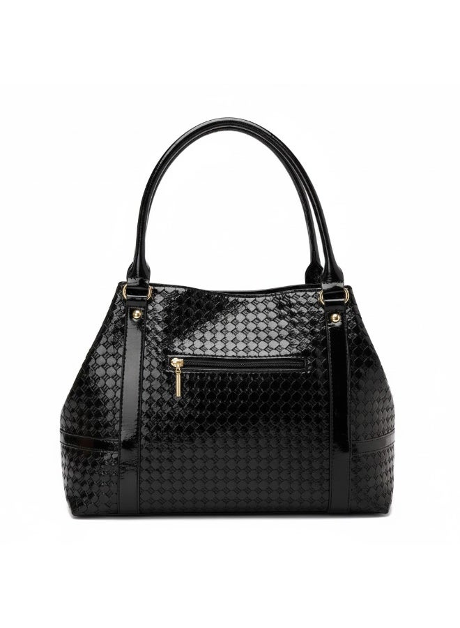 Women's handbag in luxurious leather with an elegant pattern - a practical and chic bag for everyday use and work - Image 4