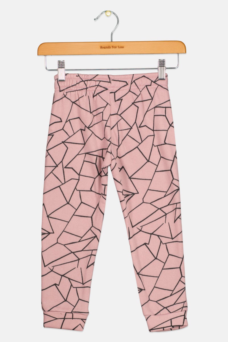 brooklyn Toddlers Girl Geometric Print Sweatpants, Pink  - Image 2