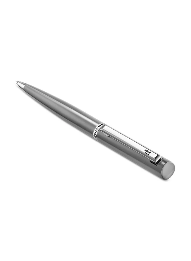 POLICE Sagona Stainless Steel Trims Twist Ballpoint Pen for Men, Blue Ink