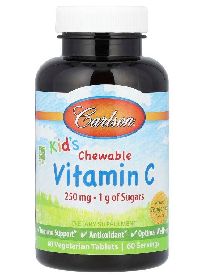 Kid's Chewable Vitamin C Natural Tangerine  250 mg 60 Vegetarian Tablets