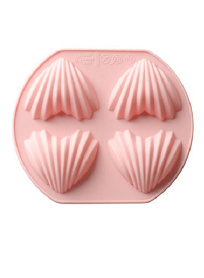 نيبمينينت قالب لحلوى المادلين على شكل قلوب صدفية مكون من 4 تجاويف وردي